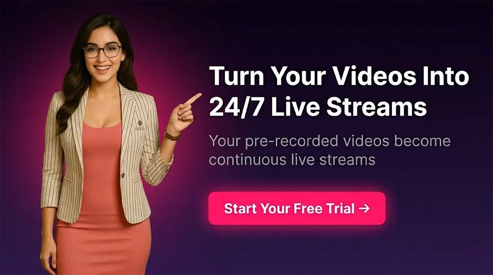 Loop Stream - start free trial for 24/7 YouTube live streaming
