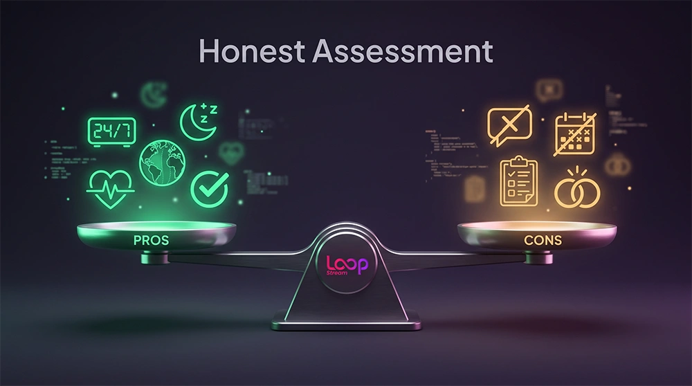 Pre-recorded live streaming pros and cons comparison visual showing benefits and limitations